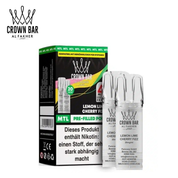 Al Fakher 600 - Lemon Lime Cherry Fizz - Prefilled Pod 2ml/ Stück